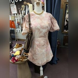 ALC designer Pink and Cream Tie-Dye Dress